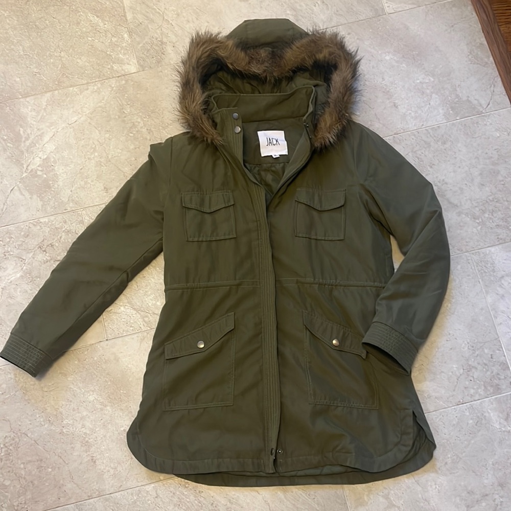 JACK green utility coat with hood